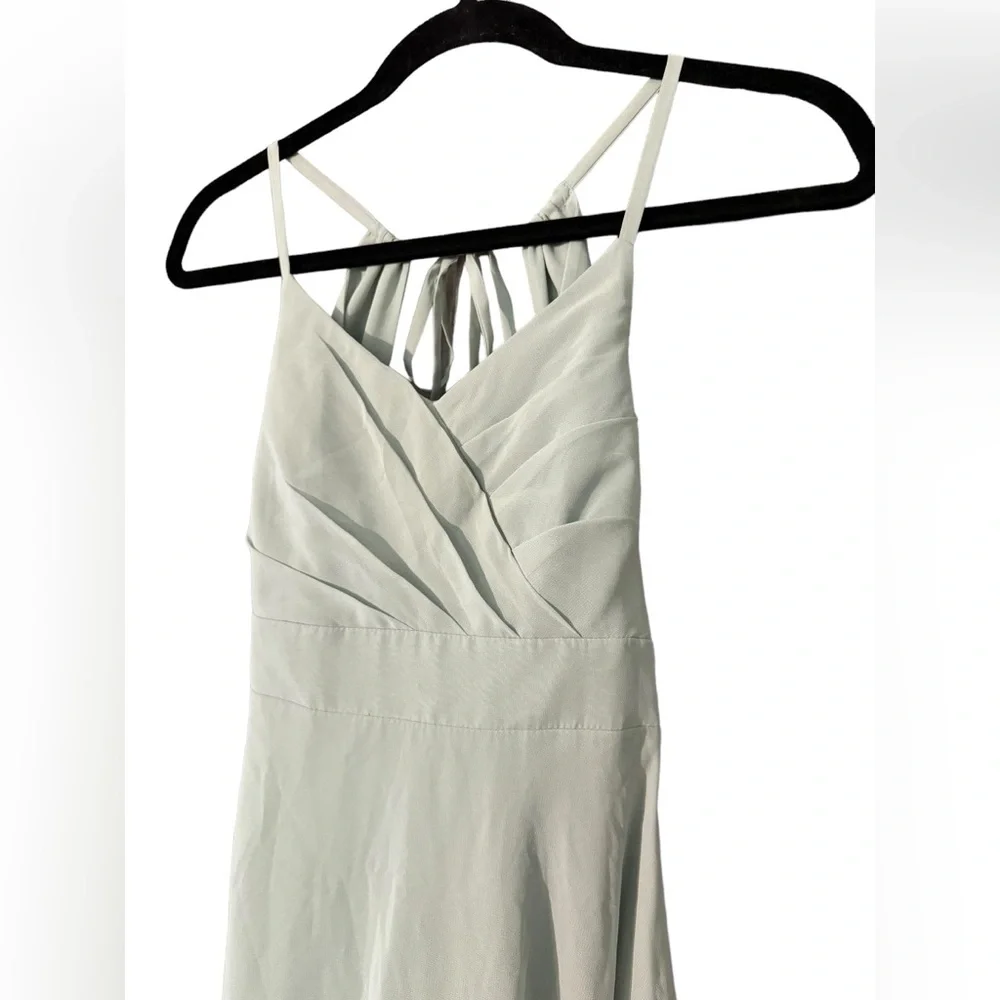 AZAZIE AVELINA Agave Flowy V-Neck Pleated Chiffon Dress Size J14 NWT - Picture 5 of 7